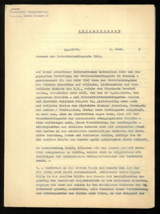 1942-1943 Ukrainian Wartime Agricultural and Economic Reports - General Government