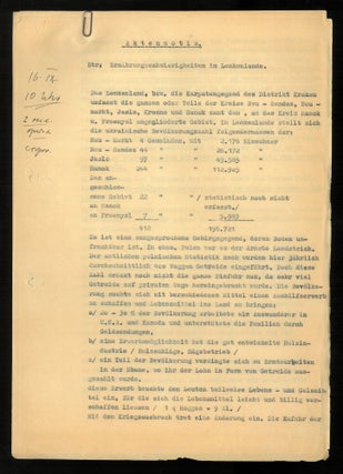 1942-1943 Ukrainian Wartime Agricultural and Economic Reports - General Government