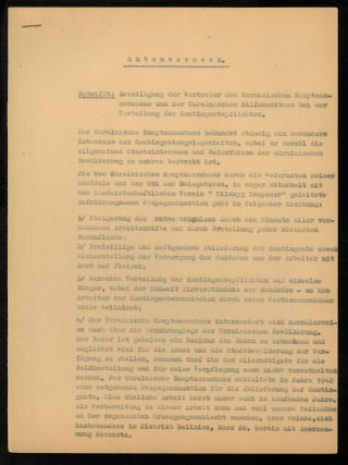 1942-1943 Ukrainian Wartime Agricultural and Economic Reports - General Government