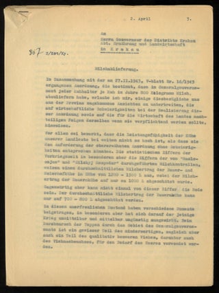 1942-1943 Ukrainian Wartime Agricultural and Economic Reports - General Government