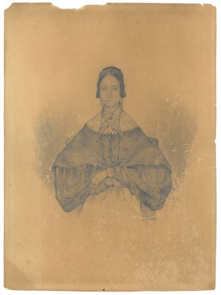 Pair of 19th-Century Pencil Portraits by "Audin" – Elegant Lady and Distinguished Military Officer