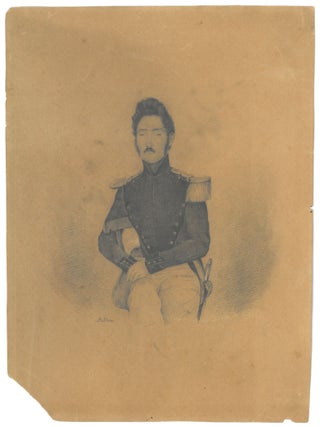 Pair of 19th-Century Pencil Portraits by "Audin" – Elegant Lady and Distinguished Military Officer