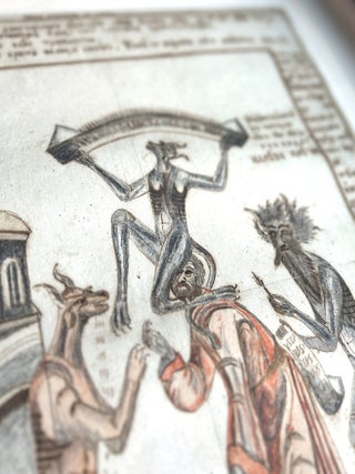 Rejoicing Demons. Russian Old Believer Hand-Drawn Lubok Signed by Uliana Evdokimova, 1886