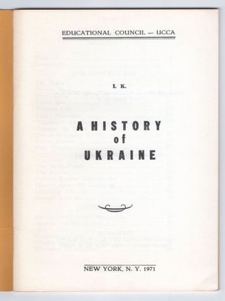 A History of Ukraine
