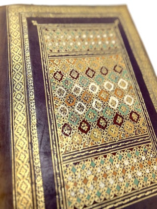 Ornate Moroccan-Style Gold Embossed Leather Portfolio
