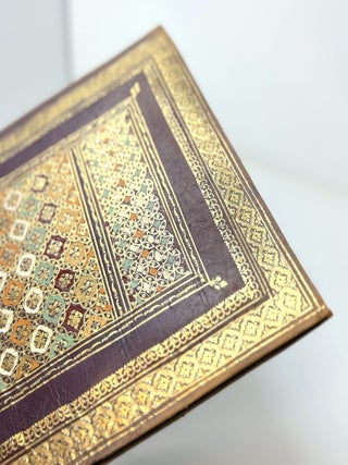 Ornate Moroccan-Style Gold Embossed Leather Portfolio