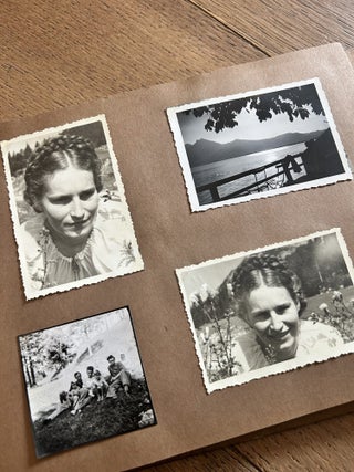 Ukrainian Displaced Persons Photo Album with 95 Photographs. Handcrafted Wooden Folk Binding. Mittenwald, Germany, 1948