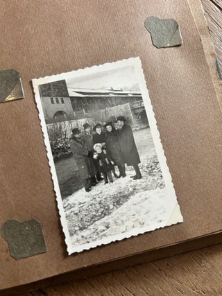 Ukrainian Displaced Persons Photo Album with 95 Photographs. Handcrafted Wooden Folk Binding. Mittenwald, Germany, 1948
