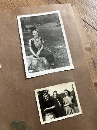 Ukrainian Displaced Persons Photo Album with 95 Photographs. Handcrafted Wooden Folk Binding. Mittenwald, Germany, 1948