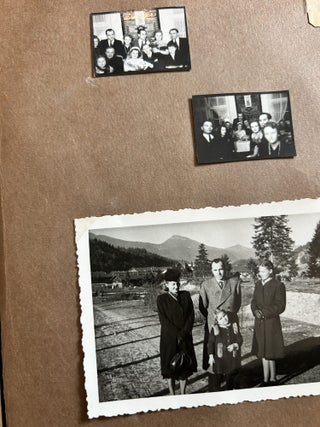 Ukrainian Displaced Persons Photo Album with 95 Photographs. Handcrafted Wooden Folk Binding. Mittenwald, Germany, 1948