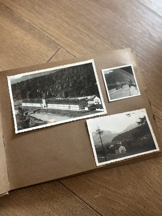 Ukrainian Displaced Persons Photo Album with 95 Photographs. Handcrafted Wooden Folk Binding. Mittenwald, Germany, 1948