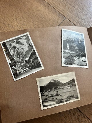Ukrainian Displaced Persons Photo Album with 95 Photographs. Handcrafted Wooden Folk Binding. Mittenwald, Germany, 1948