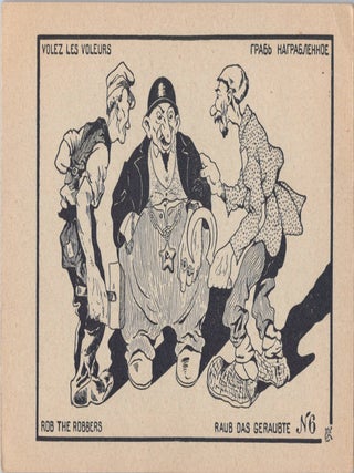 Group of Fifty-One White Russian Émigré Anti-Bolshevik and Anti-Semitic Propaganda Postcards and Leaflets, ca. 1920s–1930s