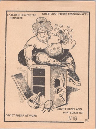 Group of Fifty-One White Russian Émigré Anti-Bolshevik and Anti-Semitic Propaganda Postcards and Leaflets, ca. 1920s–1930s
