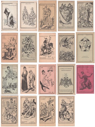 Group of Fifty-One White Russian Émigré Anti-Bolshevik and Anti-Semitic Propaganda Postcards and Leaflets, ca. 1920s–1930s