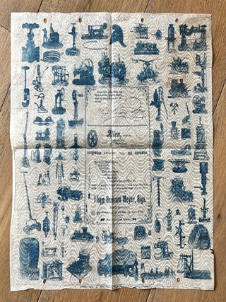 Item #1624 Hugo Hermann Meyer, Riga. Illustrated Textile Advertising Broadside for Industrial...
