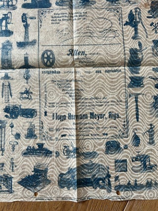 Hugo Hermann Meyer, Riga. Illustrated Textile Advertising Broadside for Industrial Machinery and Technical Equipment. [ca. 1905&ndash;1915]