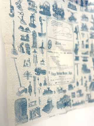 Hugo Hermann Meyer, Riga. Illustrated Textile Advertising Broadside for Industrial Machinery and Technical Equipment. [ca. 1905&ndash;1915]