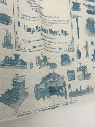 Hugo Hermann Meyer, Riga. Illustrated Textile Advertising Broadside for Industrial Machinery and Technical Equipment. [ca. 1905&ndash;1915]