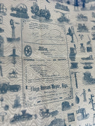 Hugo Hermann Meyer, Riga. Illustrated Textile Advertising Broadside for Industrial Machinery and Technical Equipment. [ca. 1905&ndash;1915]