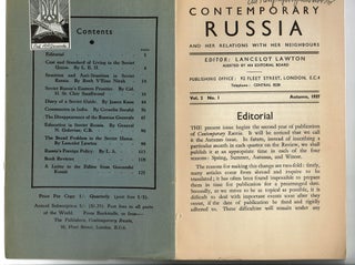 Contemporary Russia and Her Relations with Her Neighbours, 1936–1939 (9 issues)