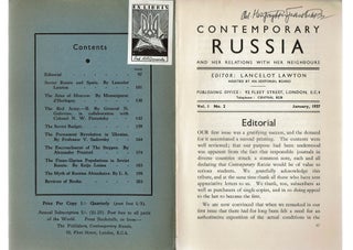 Contemporary Russia and Her Relations with Her Neighbours, 1936–1939 (9 issues)