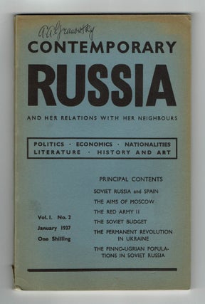 Contemporary Russia and Her Relations with Her Neighbours, 1936–1939 (9 issues)