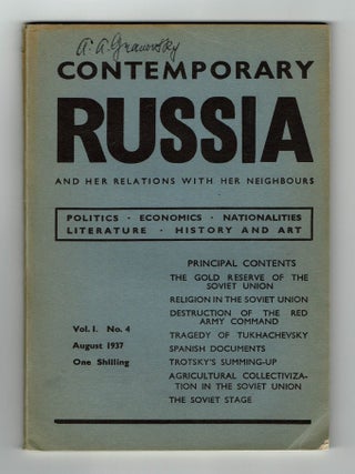 Contemporary Russia and Her Relations with Her Neighbours, 1936&ndash;1939 (9 issues)