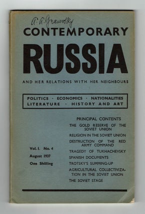 Contemporary Russia and Her Relations with Her Neighbours, 1936–1939 (9 issues)