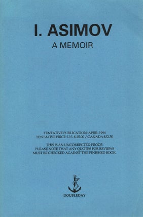 Item #203 I. Asimov: a memoir. Isaac Asimov