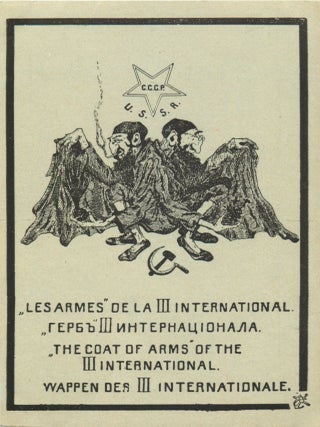 Group of Twenty-One Russian Anti-Semitic and Anti-Soviet Caricature Lithographed Postcards