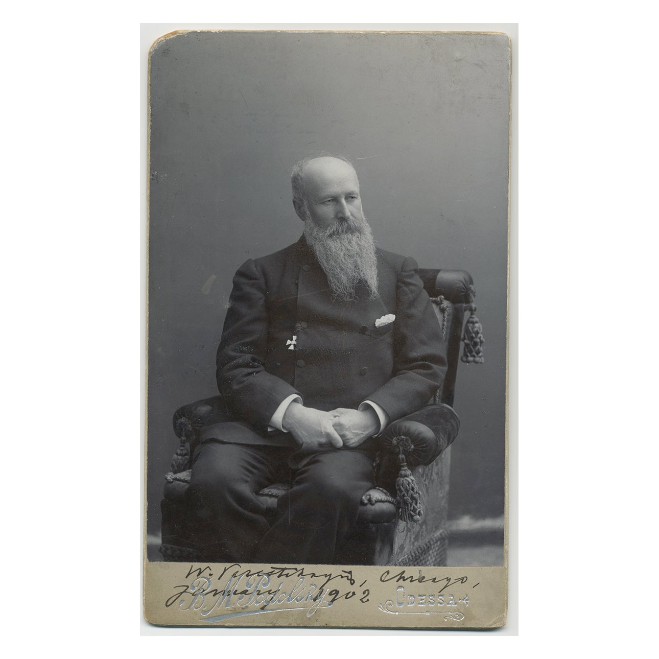 Autographed Cabinet Portrait of the Russian Artist Vasily 