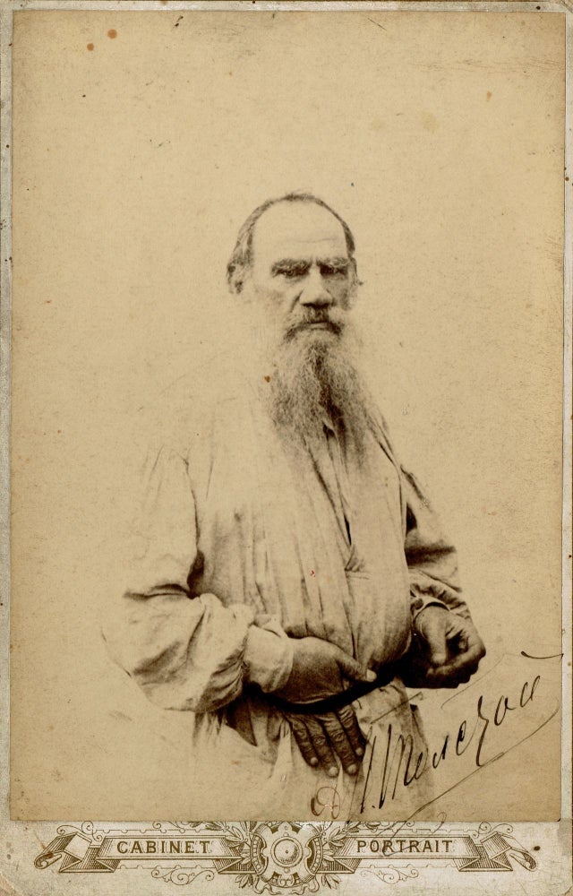 Item #38 [Signed] Photograph of the Russian Writer Leo Tolstoy (1828-1910). Leo Tolstoy.