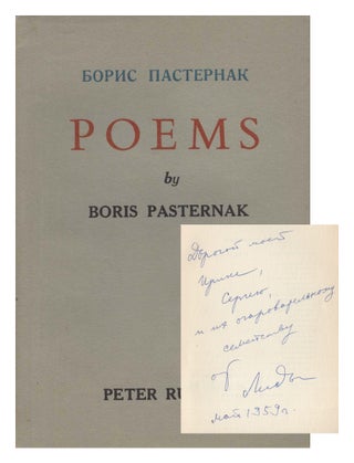 Item #425 [SIGNED] Poems. Boris Pasternak, Lydia Pasternak Slater, Hugh Macdiarmid, translation,...