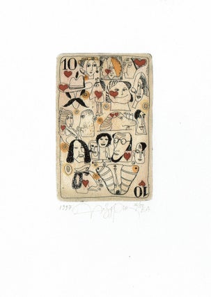 Playing Cards. Four Etchings.